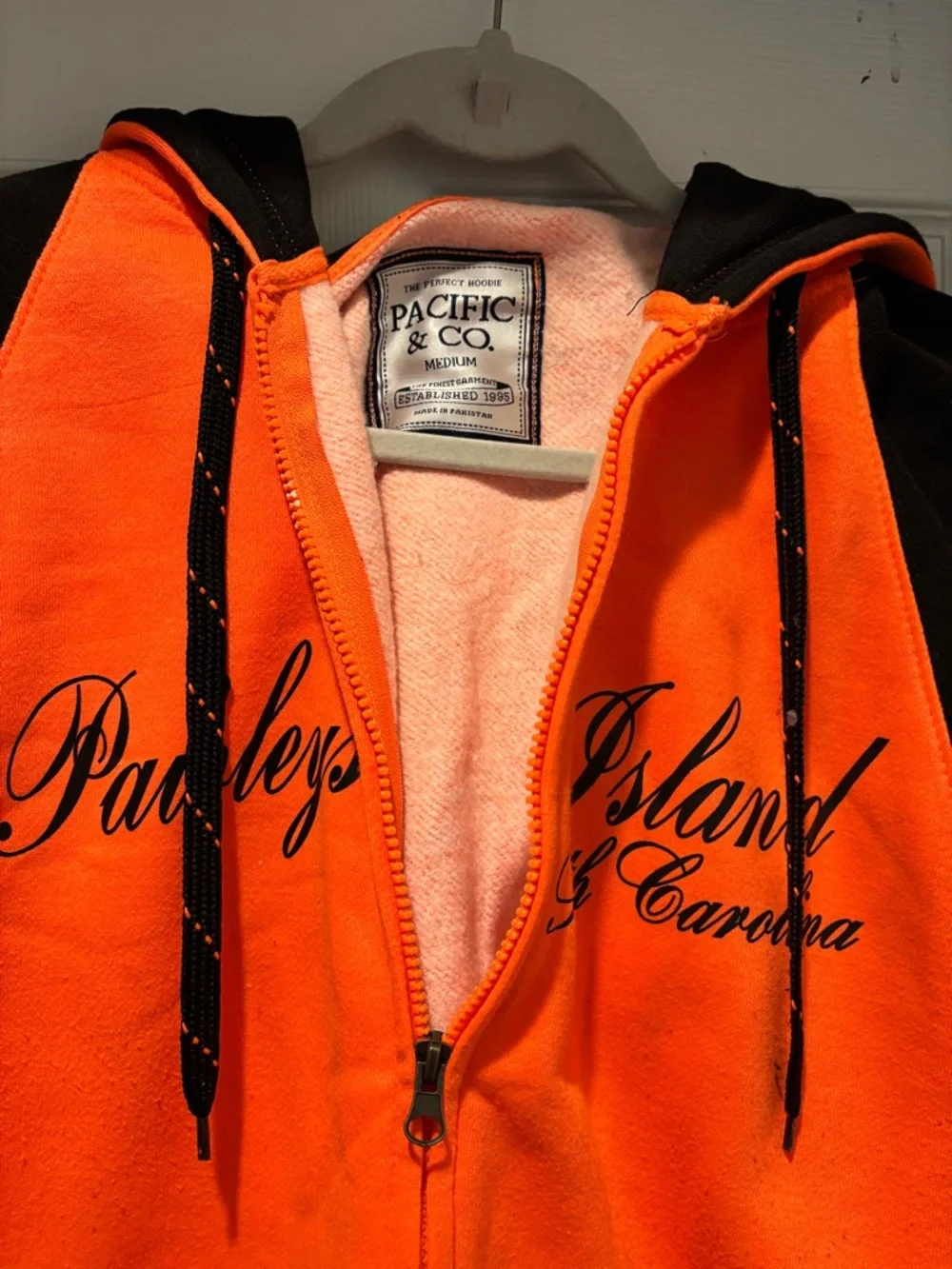 Kids Orange and Black Hooded Zip Jacket - Pawleys Island - Picture 3 of 5